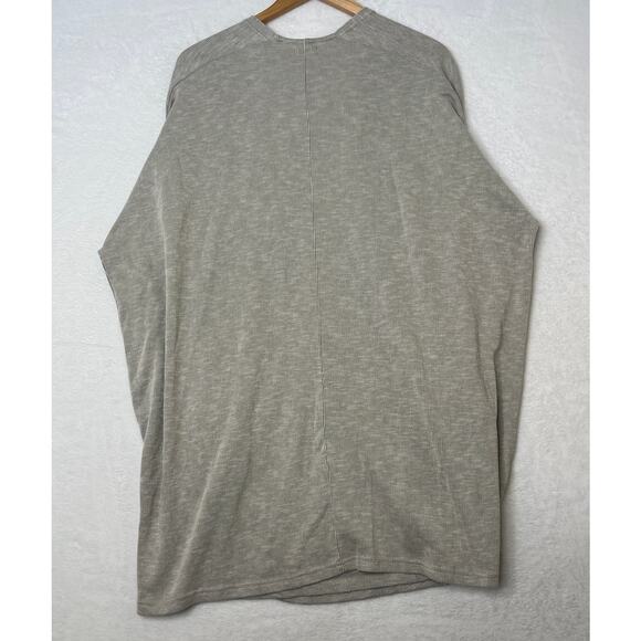 DONNI Anthropologie Gray Rib Knit Cotton Kimono Open Cardigan Robe Loungewear - Picture 4 of 5